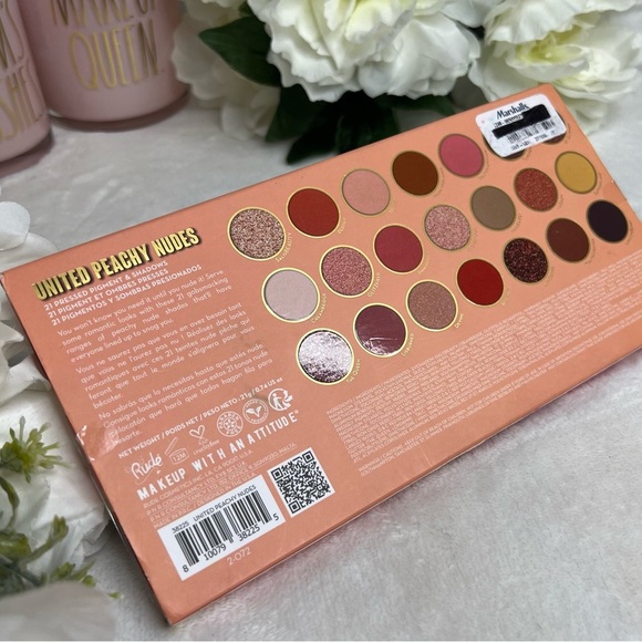 RUDE NEW Eyeshadow Palette United Peachy Nudes 21 Colors Vegan Friendly NWT - Picture 10 of 16